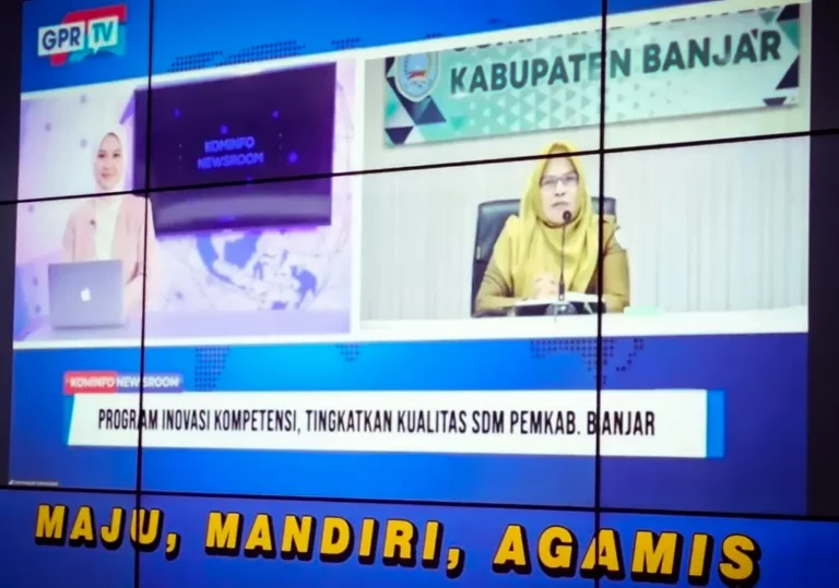 Dialog Kepala BKPSDM Banjar di televisi Kementerian Kominfo RI GPR Tv dari Command Center Manis Martapura (Foto - Kominfo Banjar)