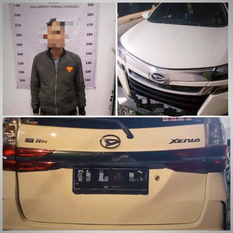 Pelaku dan barang bukti dugaan tindak pidana percobaan pemerkosaan dan atau perbuatan cabul (Foto: Humas Polres Banjarbaru)