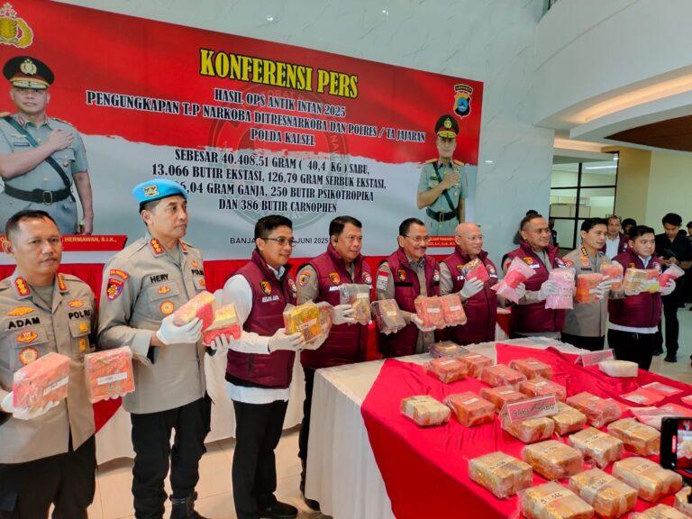 Polda Kalsel Ungkap Ratusan Kasus Narkoba, Amankan 40 Kg Sabu
