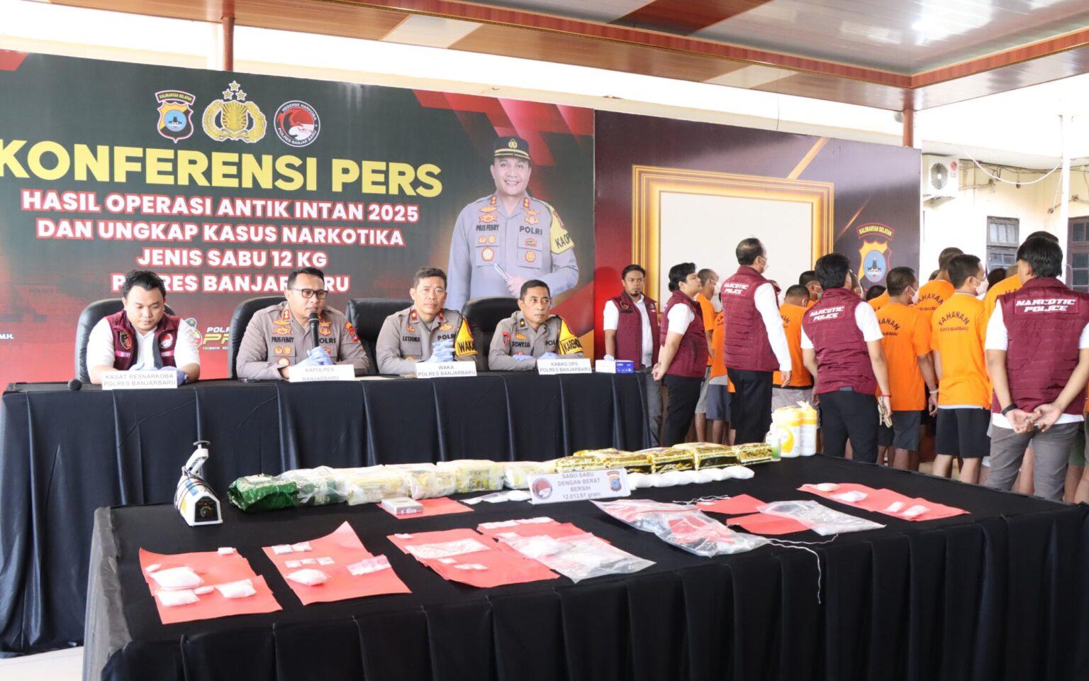 Polres Banjarbaru Bongkar Kasus 12 Kg Sabu, Diduga Jaringan Fredy Pratama