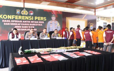 Polres Banjarbaru Bongkar Kasus 12 Kg Sabu, Diduga Jaringan Fredy Pratama